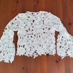 White lace crop top